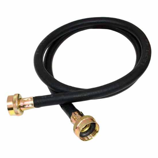 Black Rubber 8-Foot Washing Machine Fill Hose with Brass Connectors
