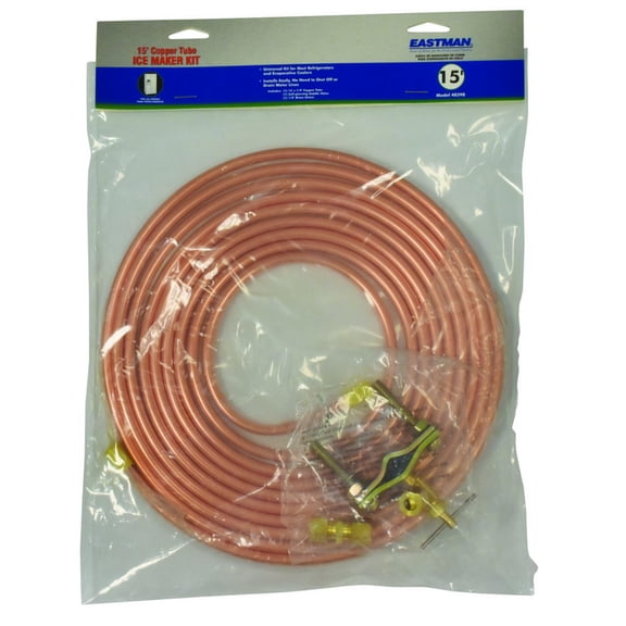 Eastman Ice Maker Installation Kit 1/4 Inch X 15 Foot Copper Tube