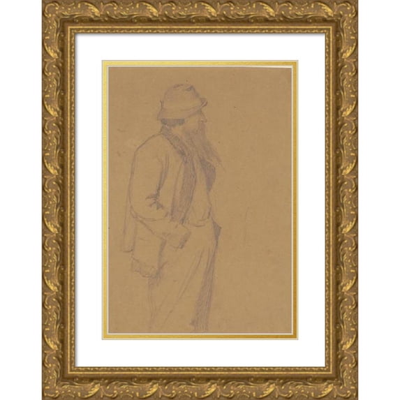 Eastman Johnson 11x14 Gold Ornate Wood Frame and Double Matted Museum Art Print Titled - Fisherman (1860s)