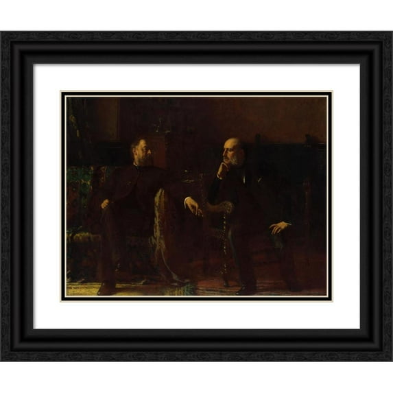 Eastman Johnson 18x15 Black Ornate Wood Framed Double Matted Museum Art Print Titled - The Funding Bill (1881)