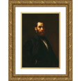 thumbnail image 1 of Eastman Johnson 18x24 Gold Ornate Framed and Double Matted Museum Art Print Titled - Worthington Whittredge (1854), 1 of 4