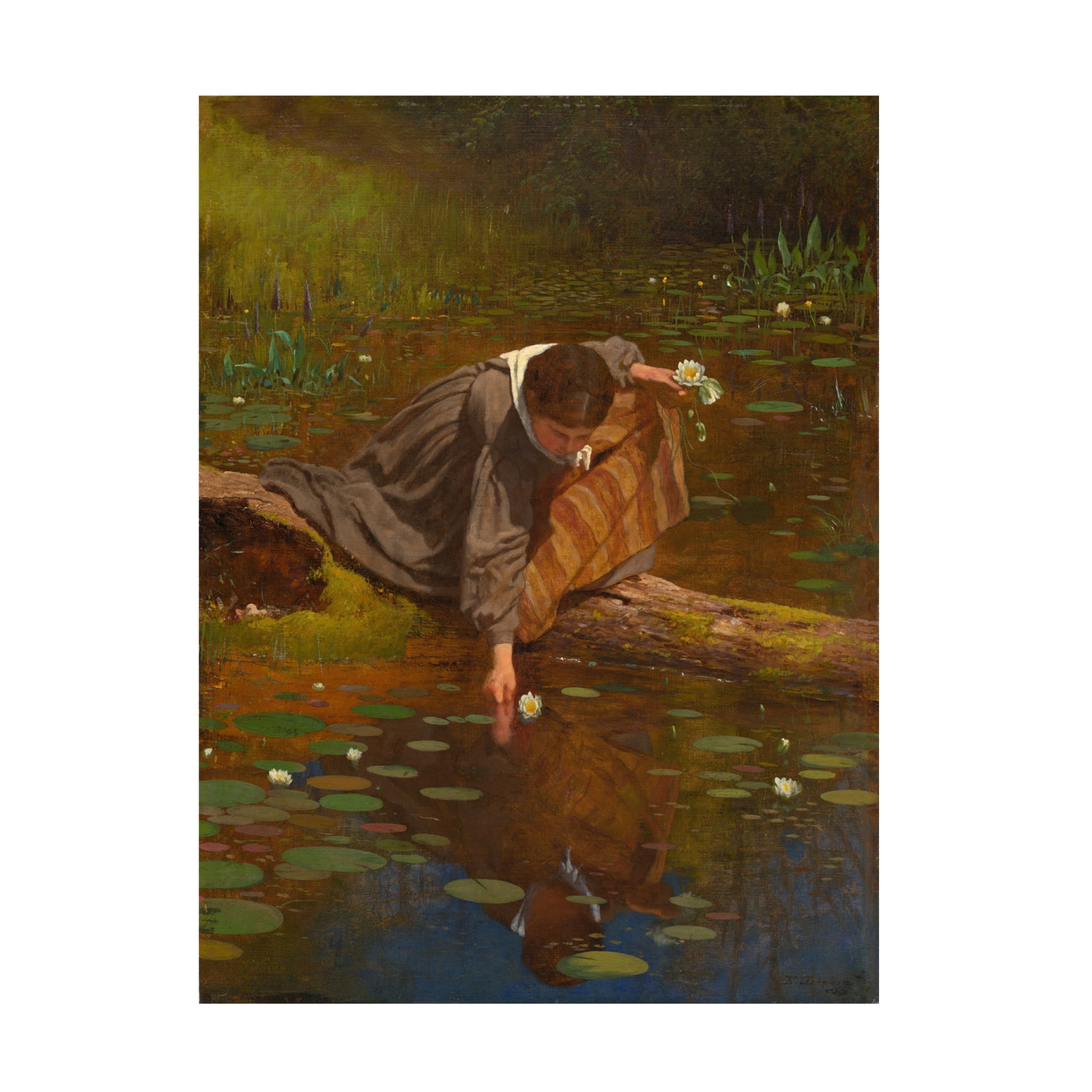 Eastman Johnson 'Gathering Lilies, 1865' Canvas Art - 24 x 32 Inches