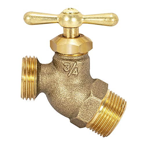 Eastman Male NoKink Hose Bibb, 3/4 Inch MIP Connection, Brass Plumbing