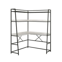 Furniture of America Narvay Metal Corner Writing Desk with USB