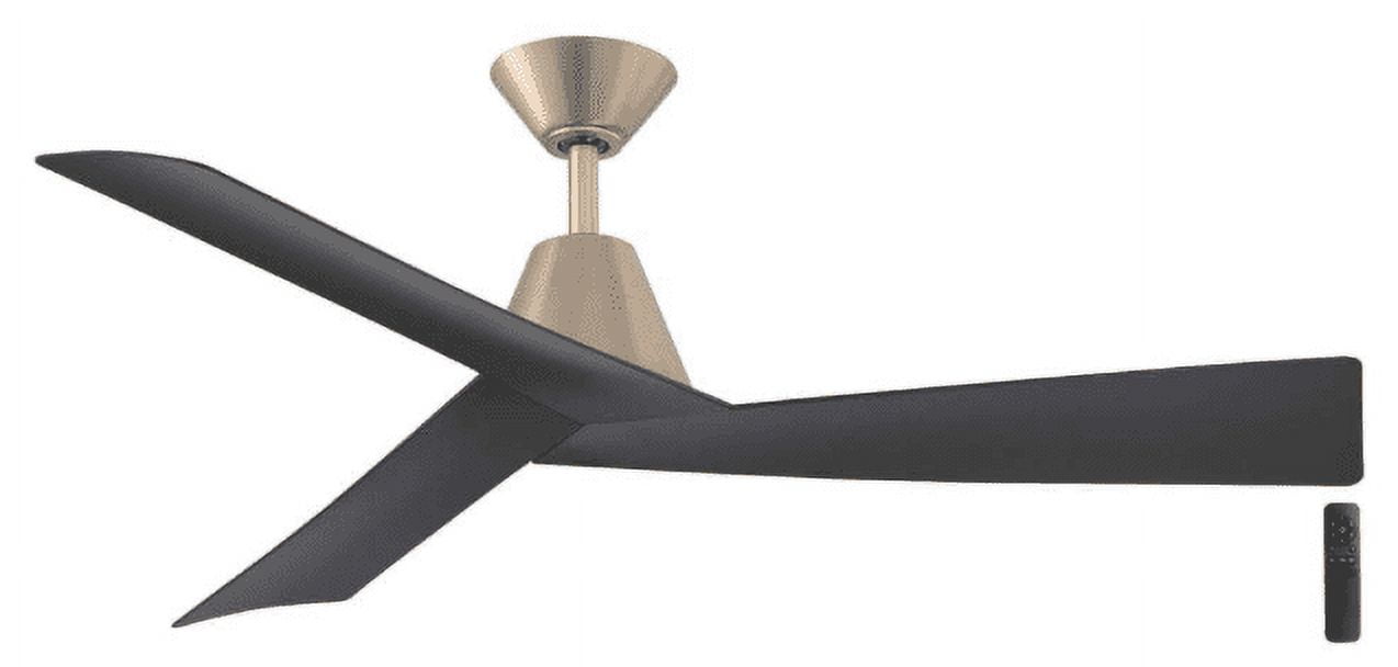 Easton 52" Gold and Matte Black Steel Ceiling Fan with Remote Control