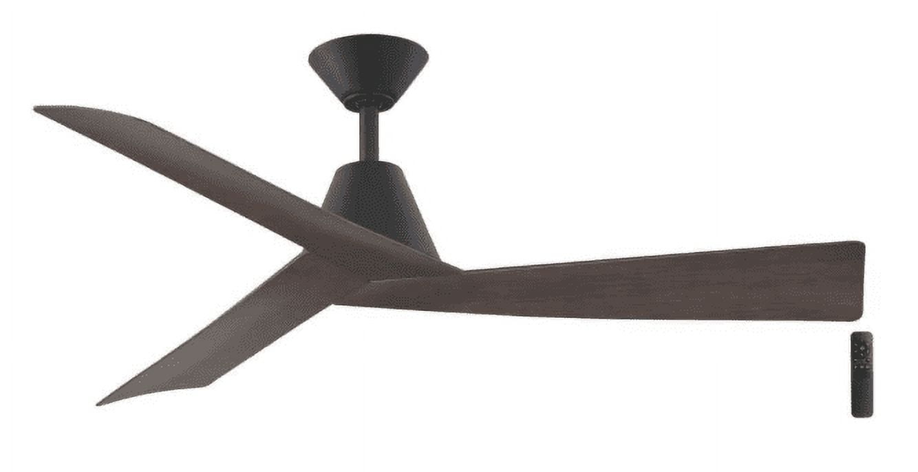 Easton 52" Matte Black and Whiskey Barrel Ceiling Fan with Remote