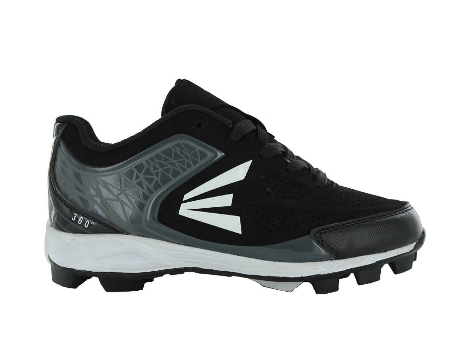 Easton Boys Molded Baseball Cleat, Low, Black/Charcoal/White, Size 6