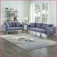 thumbnail image 1 of Easton Dark Gray Linen Sofa Loveseat Set – Living Room with USB Charging, Storage Pockets & Throw Pillows | Dark Gray | Linen | Cushion Back, 1 of 9