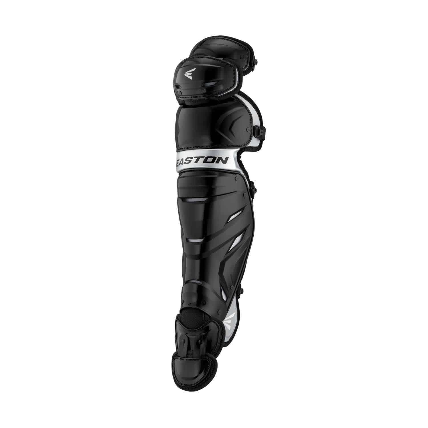 Easton Elite X Baseball Youth Leg Guards | Black/Silver | Youth