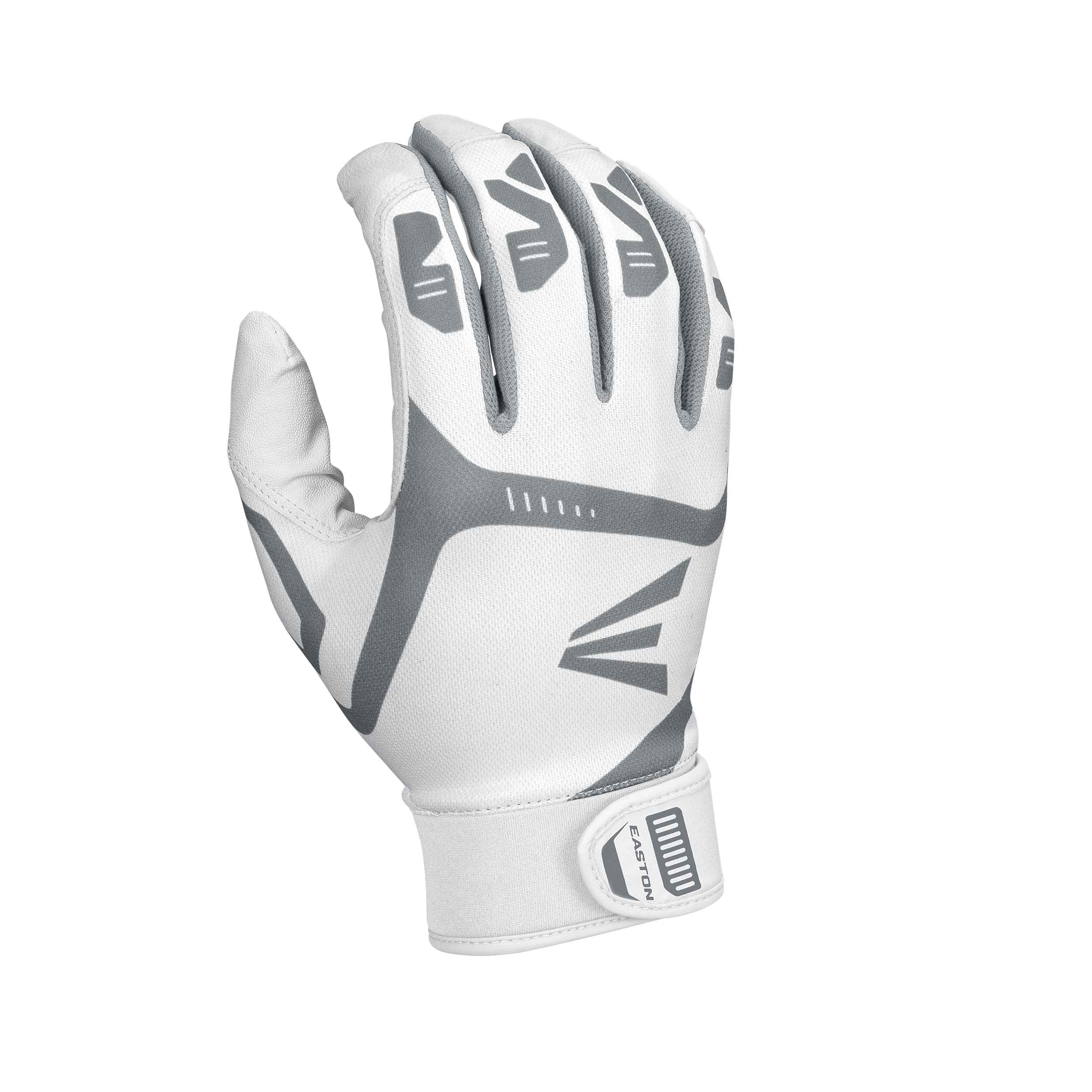 Easton Gametime Adult Batting Gloves | White/White | Small
