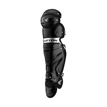 Easton Gametime Baseball Intermediate Leg Guards | Black/Silver | Intermediate