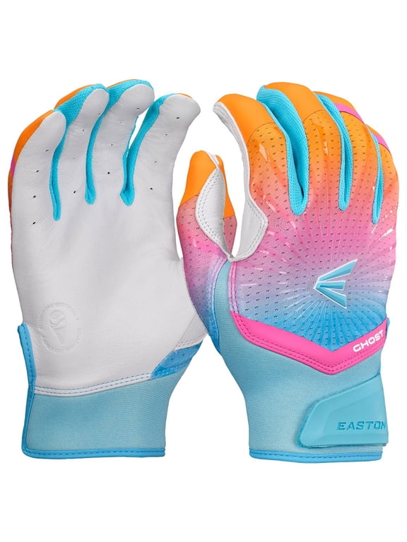 Limited Edition Ghost Ethos Rainbow Sherbet Fastpitch Batting Gloves Blue/Pink Large