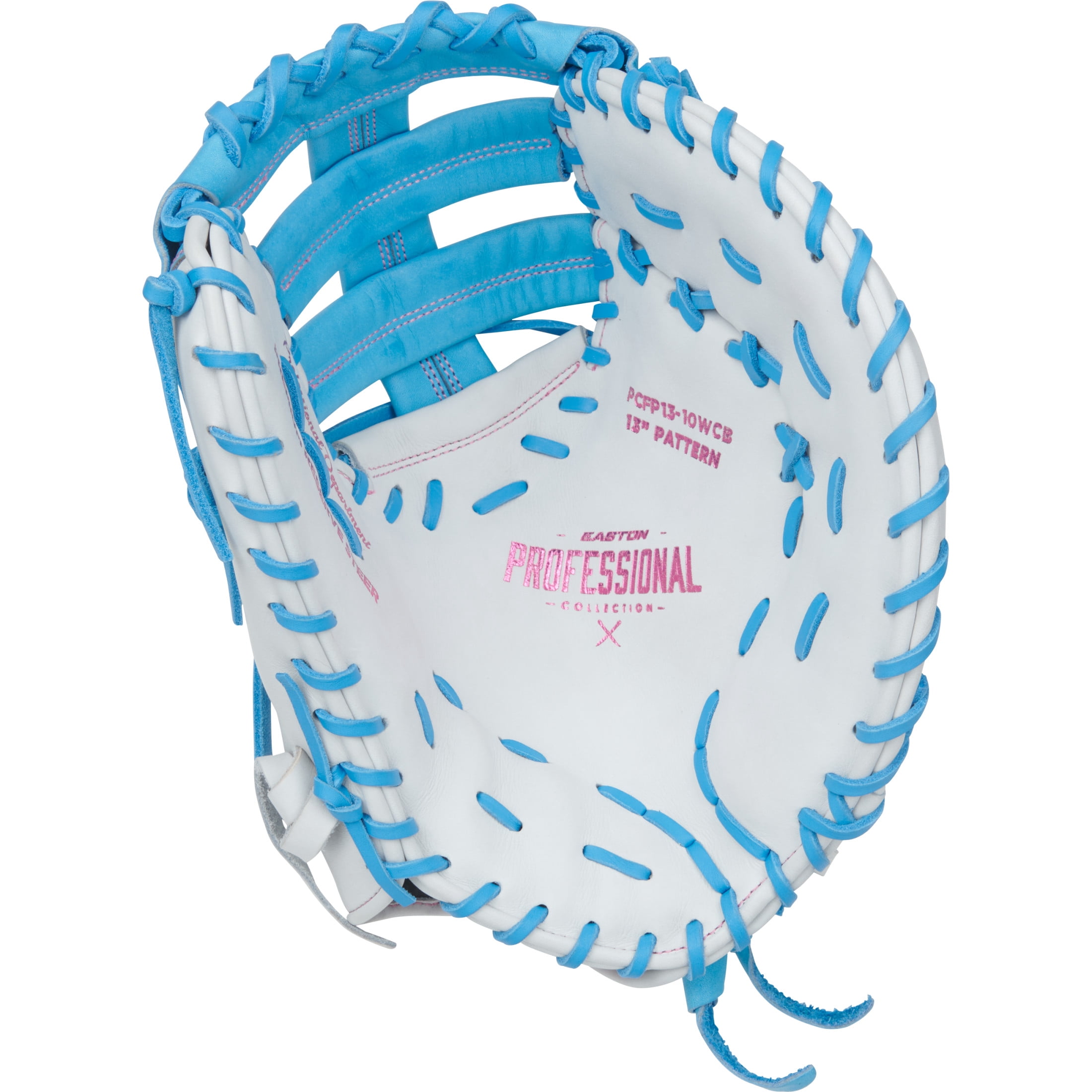 Easton Professional Collection Fastpitch First Base Mitt| 13-Inch | Single Post Double-Bar Web | LHT