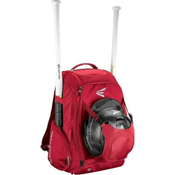Easton Walk-Off IV Carrying Case (Backpack) for Bat, Helmet, Cleat, Shoes, Ball - Red - Felt Pocket, Ripstop Polyester, 600D Polyester - Shoulder Strap - 20" Height x 9.5" Width x 14" Depth