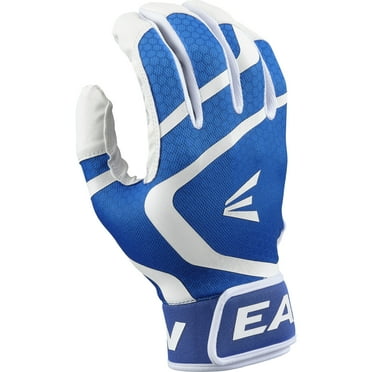 Easton MAV GT Baseball Batting Gloves – Youth Medium, White/Royal, Goatskin Palm & Neoprene Cuff For Comfort & Grip