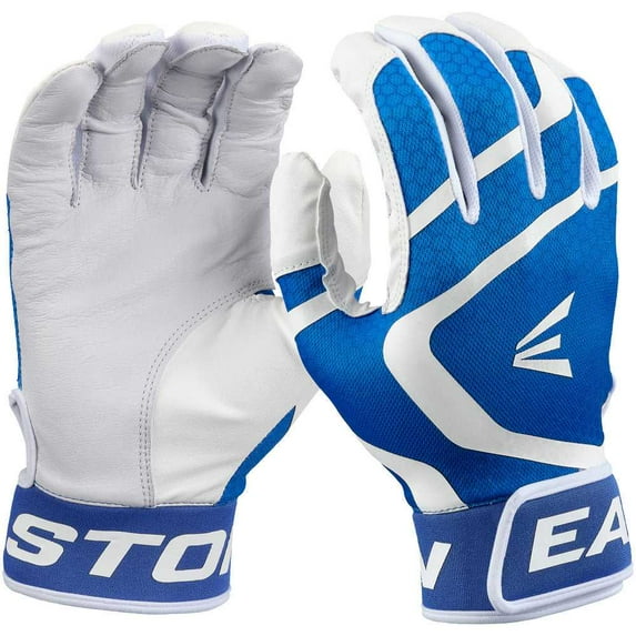 Easton Youth Mav GT Baseball Batting Gloves | White/Royal | X-Large
