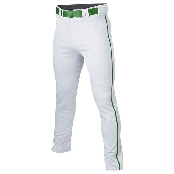 Easton Youth Rival+ Open Bottom Piped Baseball Pants White/Dark Green L