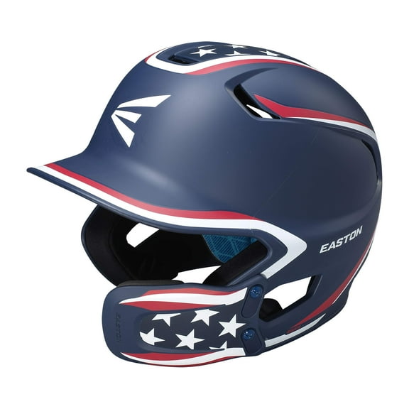 Easton Z5 2.0 Baseball Two-Tone Matte Batting Helmet with Jaw Guard, Senior, Stars & Stripes