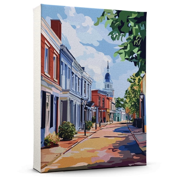 Eastons Travel Canvas, Maryland Canvas Print vintage, Colorful Eastons Decor City Road, Maryland Pictures Wall Art - 102AZ406