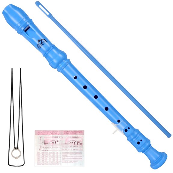 EASTROCK Recorder Instrument 3Pcs Soprano Recorder Flute C Key German Style for Beginners/Students, Blue
