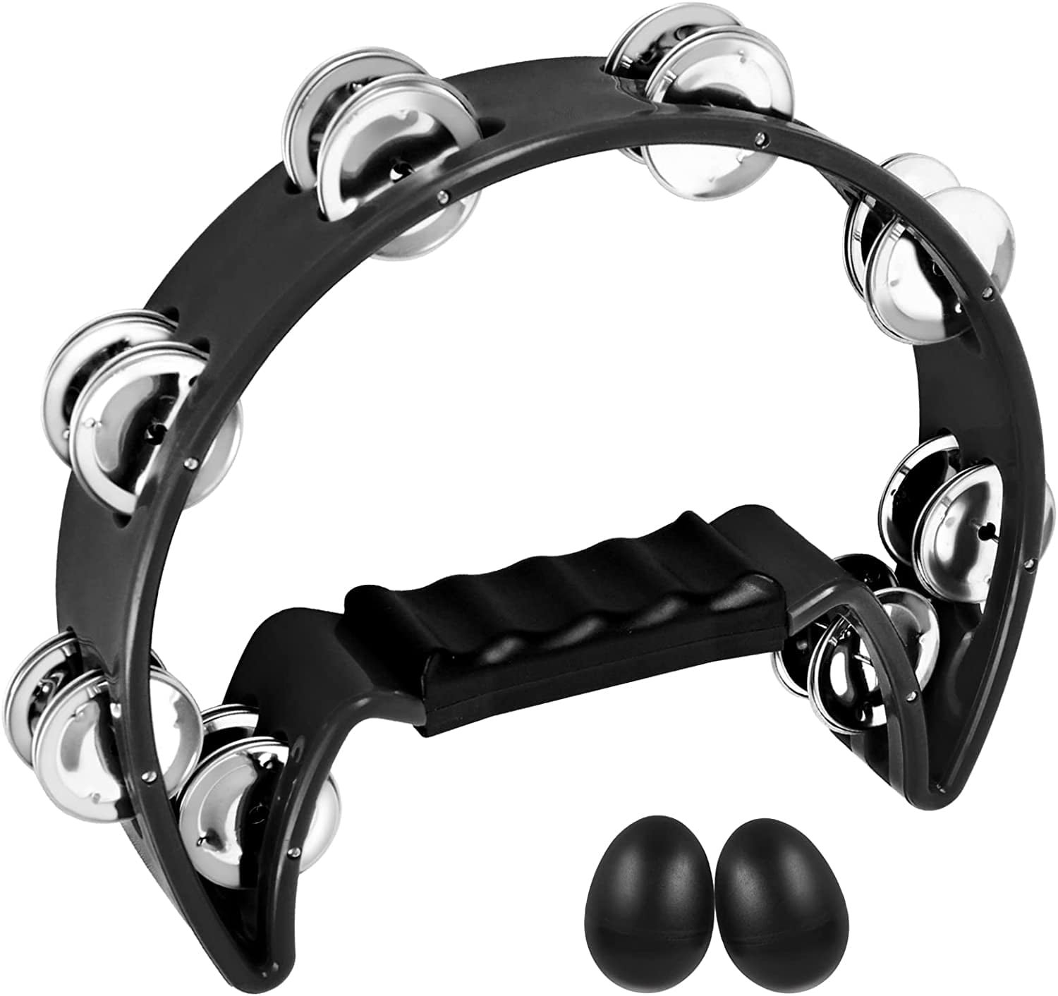 Eastrock Tambourine Metal Jingles Hand Held Percussion Drum Half Moon