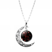Eastshop 12 Constellation Half Moon Zodiac Sign Astrology Horoscope Pendant Necklace