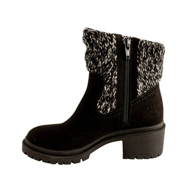 Eastside Youth Girls’ Black Suedecloth Boots with Sweater Shaft