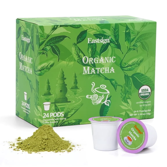Eastsign Matcha Green Tea K-Cups for Keurig, 24-Count, Matcha Latte Pods, Gift for Festival