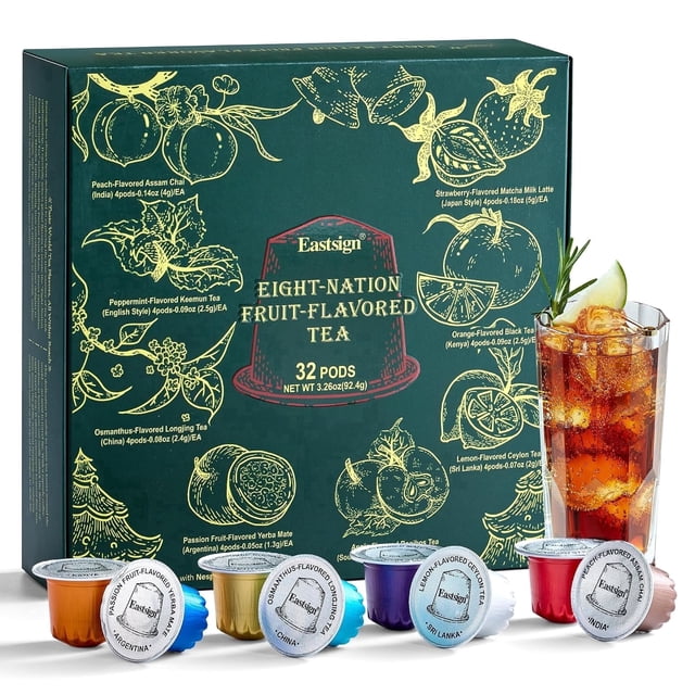 Packing Processed Tea Eastsign Nespresso OriginalLine Tea Pods, 32 count, 8 Flavor Variety ...