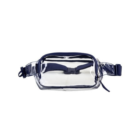 Eastsport Adjustable Strap Unisex Waist Fanny Pack, Blue/Clear