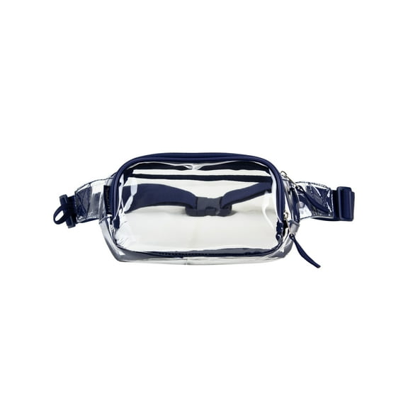 Eastsport Adjustable Strap Unisex Waist Fanny Pack, Blue/Clear