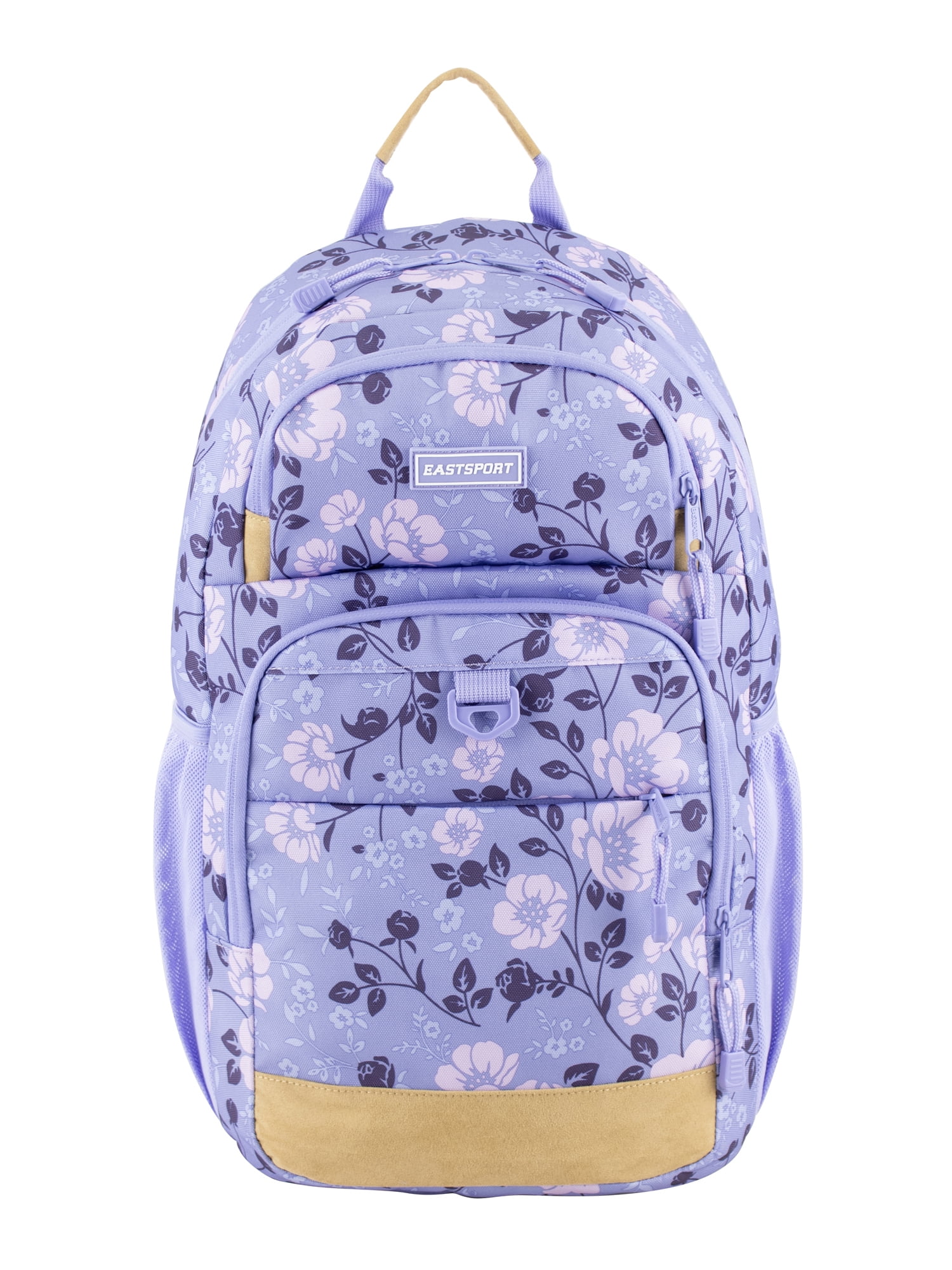 Eastsport Unisex 19" Aero Core Backpack, Purple Cheerful Flowers