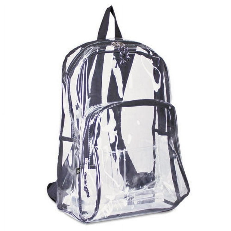 Backpack, PVC, 12.5 x 5.5 x 17.5, Clear/Black Backpack, PVC, 12.5 x 5.5 x 17.5, Clear/Black