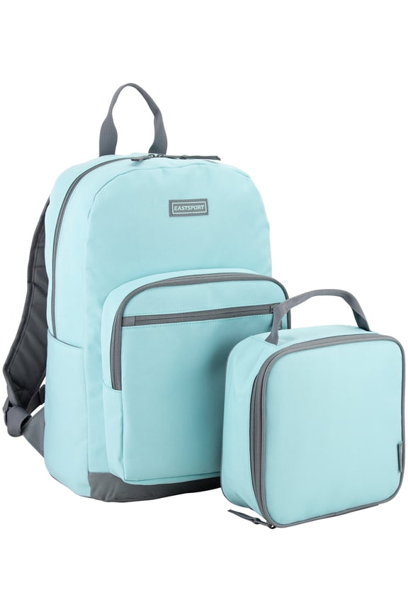 Unisex 17" Backpack & Lunch Box 2-Piece Set, Aqua Sky