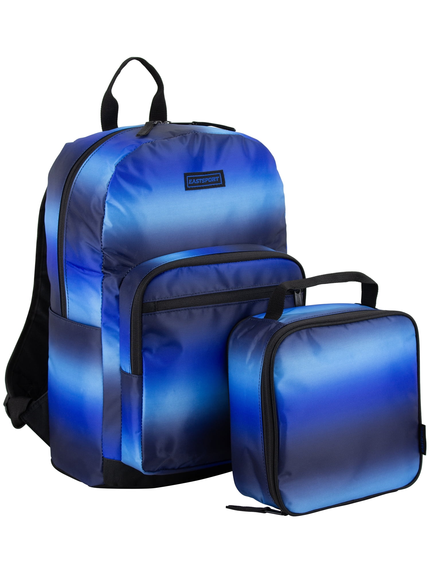 Eastsport Unisex 17" Backpack & Lunch Box 2-Piece Set, Blue Ombre