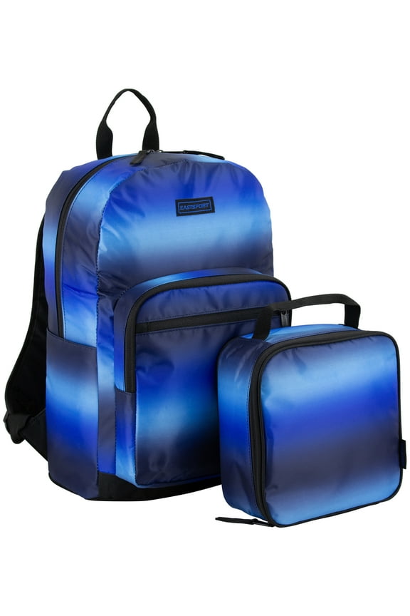 Unisex 17" Backpack & Lunch Box 2-Piece Set, Blue Ombre