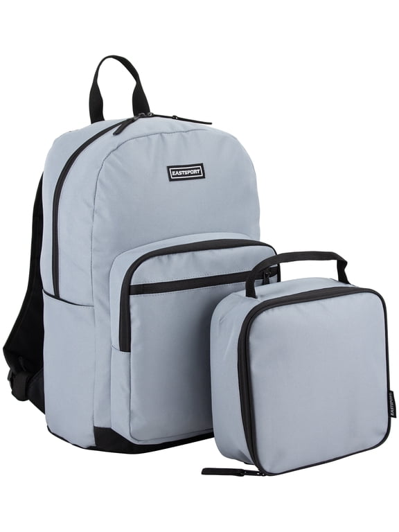 Unisex 17" Backpack & Lunch Box 2-Piece Set, Cool Grey