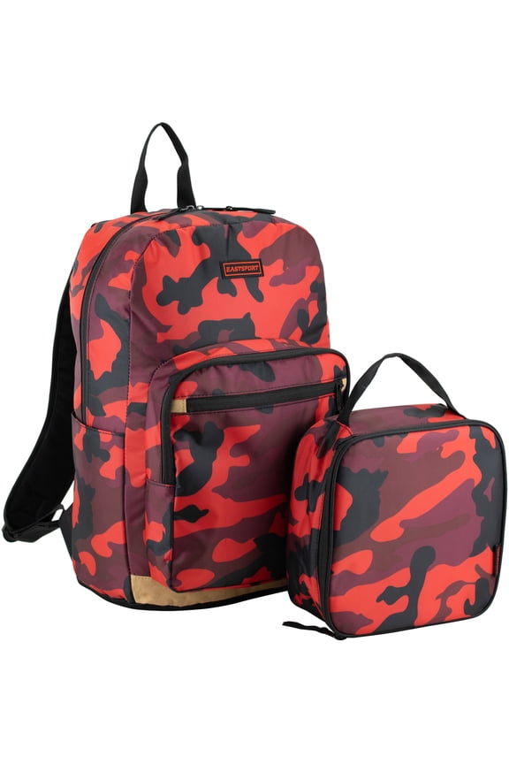 Unisex 17" Backpack & Lunch Box 2-Piece Set, Red Army Camo