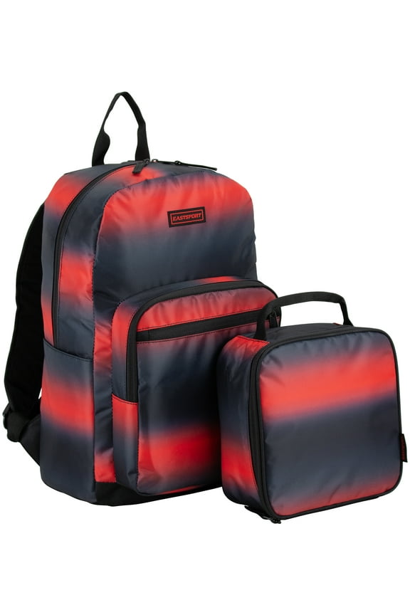 Unisex 17" Backpack & Lunch Box 2-Piece Set, Red Ombre
