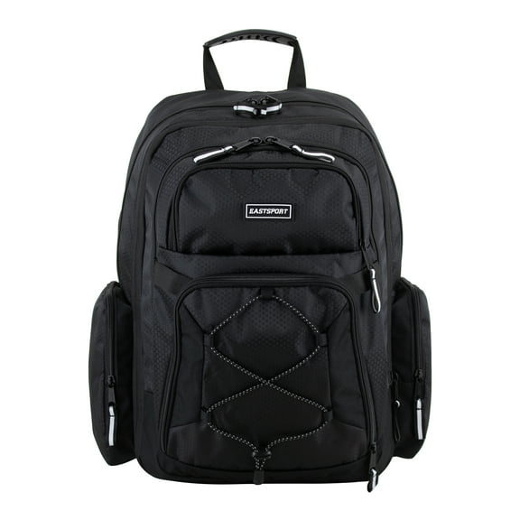 Eastsport Bungee Expandable Backpack, Black/White Pop