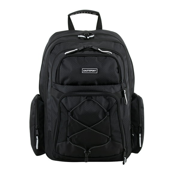 Eastsport Bungee Expandable Backpack, Black/White Pop
