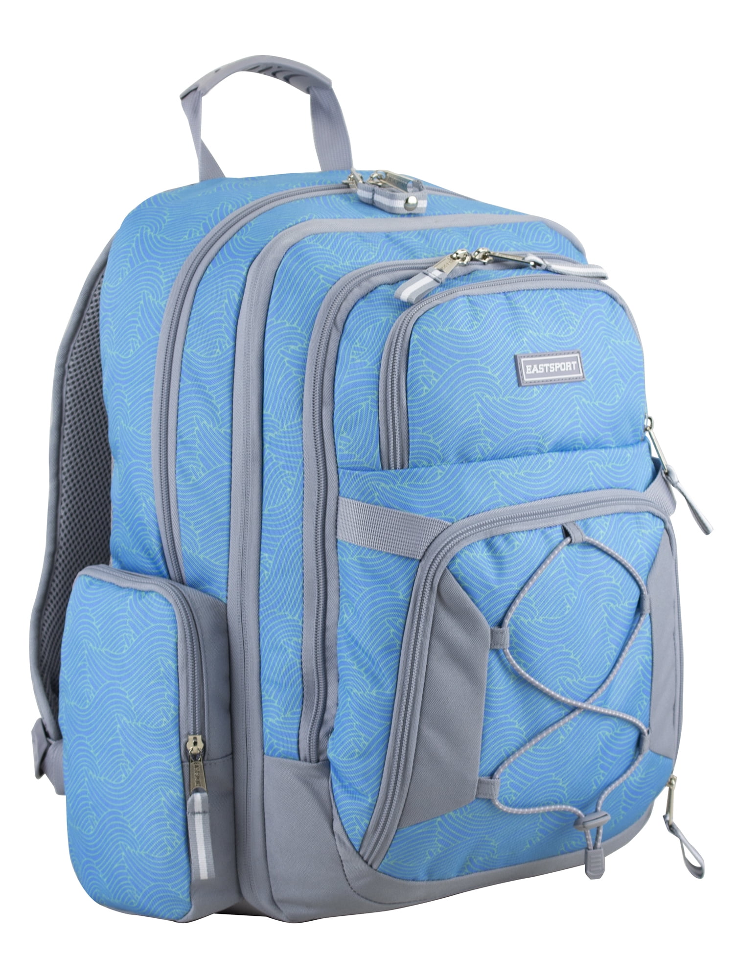 Eastsport Bungee Expandable Unisex Backpack Blue Crest