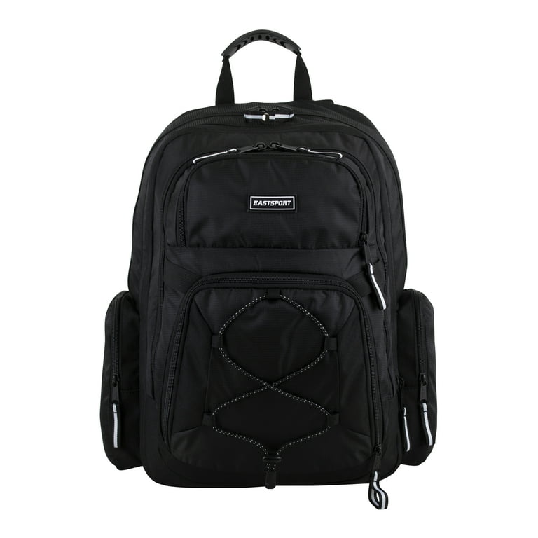 Eastsport Bungee Expandable Unisex Recycled Backpack Black Eastsport Bungee Expandable Unisex Recycled Backpack Black
