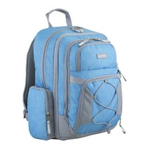 Eastsport Bungee Expandable Unisex Recycled Backpack Blue Crest