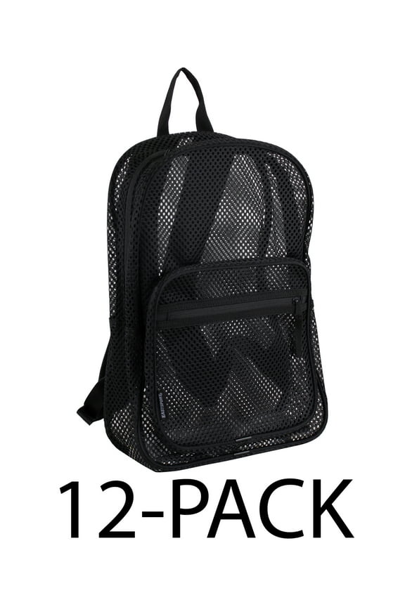 City Mesh Backpack, Black (12-Pack)