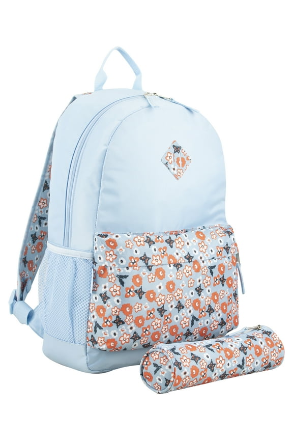 Classic Dome Backpack with Matching Pencil Case, Butterfly Flowers