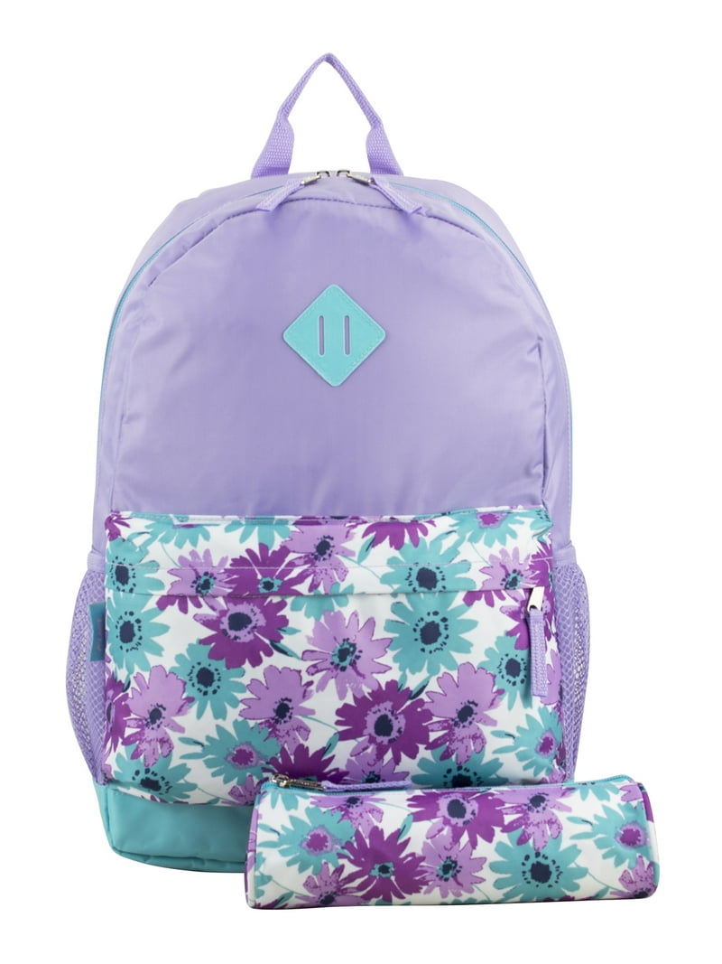 Eastsport Floral School Backpack with Pencil Case, Lavender 