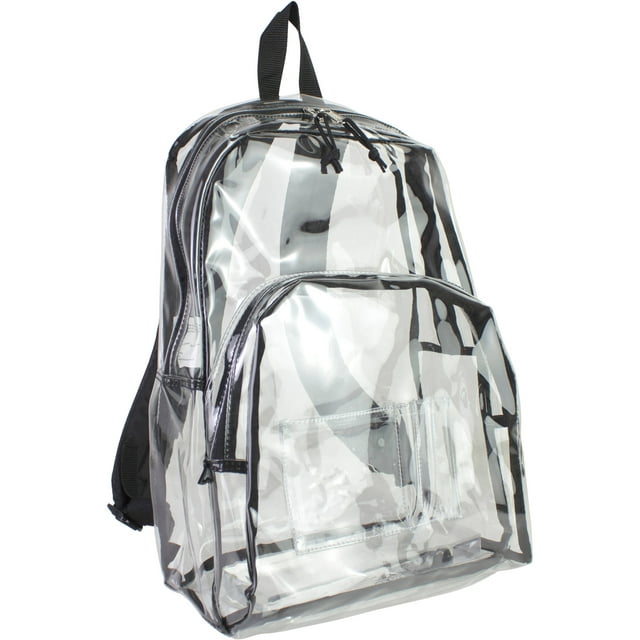 Eastsport Clear Backpack with Front Pocket and Adjustable Padded Shoulder Straps