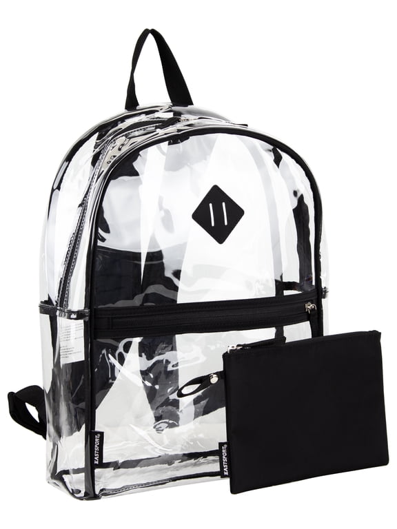 Clear Backpack with Pencil Case, Black