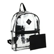 Eastsport Clear Backpack with Pencil Case, Black